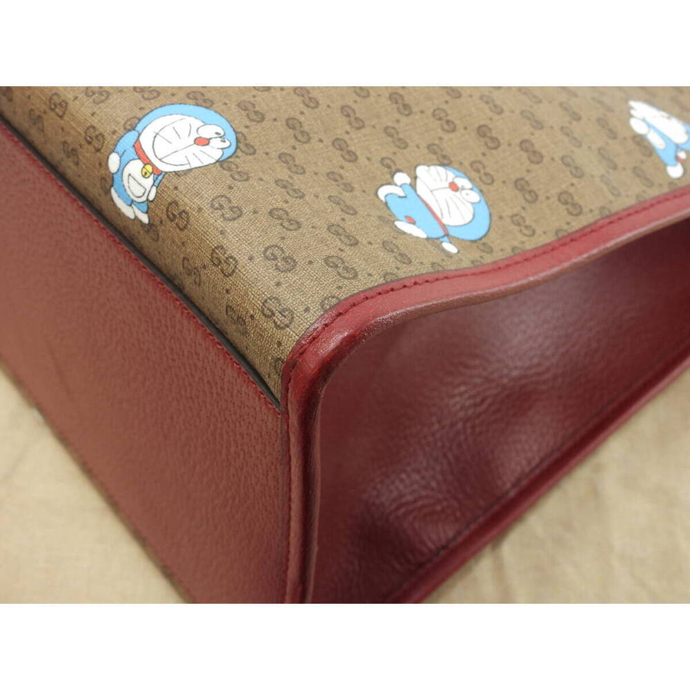 Gucci tote bag Doraemon GG brown red handbag shoulder - Picture 7 of 10